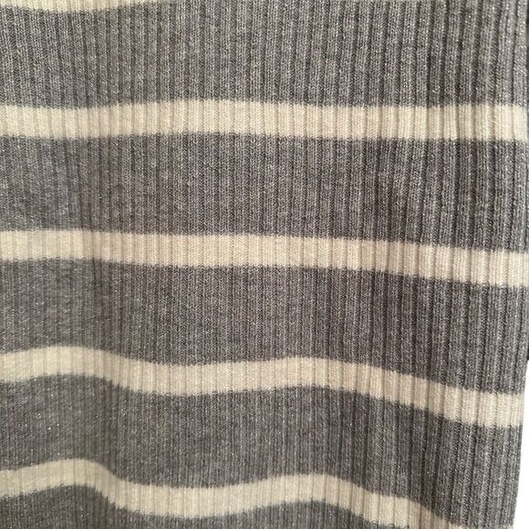 NWT Talbots grey with cream striped turtleneck sweater - s - Picture 4 of 9